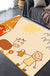 Cute Painting Pattern Rug Orange Kids Rug Polyester Pet Friendly Washable Area Rug for Nursery