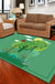 Kids Cactus Pattern Rug Black and Green Polyester Rug Washable Pet Friendly Non-Slip Area Rug for Child's Bedroom