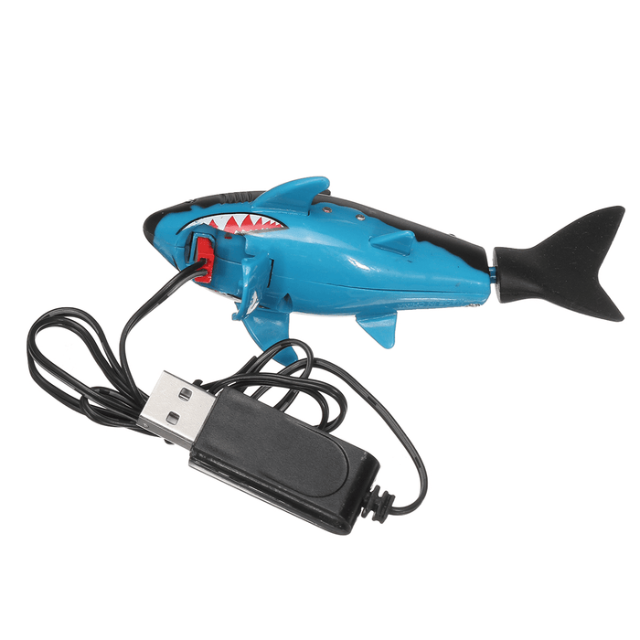 USB Rechargeable Mini Remote Control Shark Electric Diving Shark Toys Gift with Cola Can