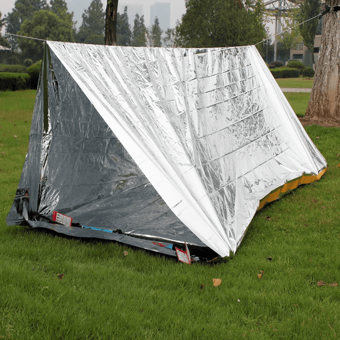 Outdoor 2 Persons Camping Emergency Survival Tent First Aid Sunshade Shelter Rescue Blanket