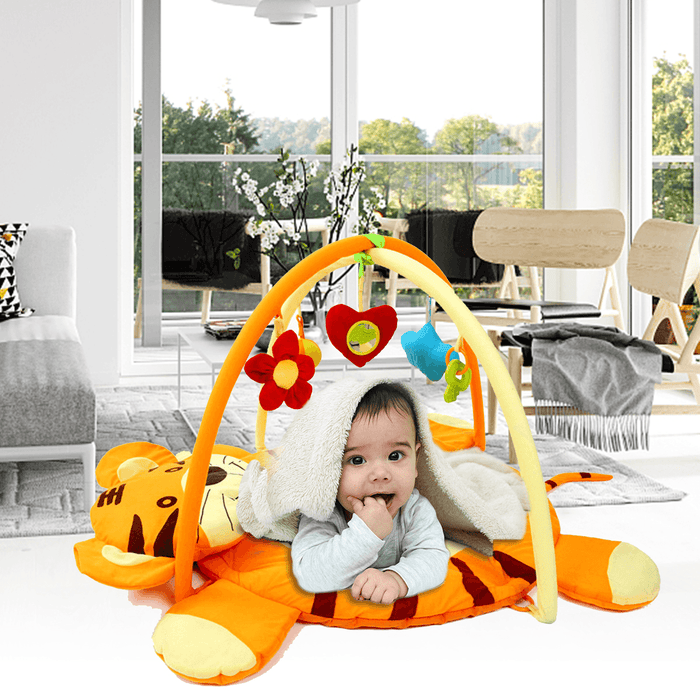 Tiger / Bear Cartoon Baby Gym Play Mat Toddler Infant Lay & Fun Jigsaw Hanging Rsck Toy