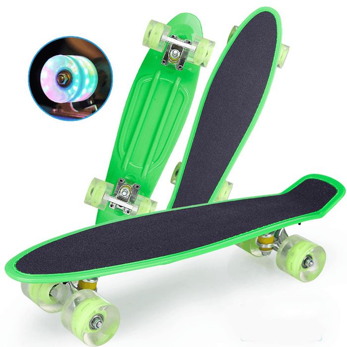 22 Inch Skateboard Mini Cruiser Board Fish Skate Board Adults Children Scooter Pastel Longboard Bearings Flash Wheel