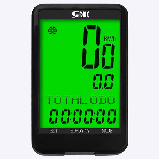 SUNDING SD-577A Large Screen LCD Wire Bike Computer Multifunction Waterproof Eight Languages Cycle Bicycle Speedometer Odometer