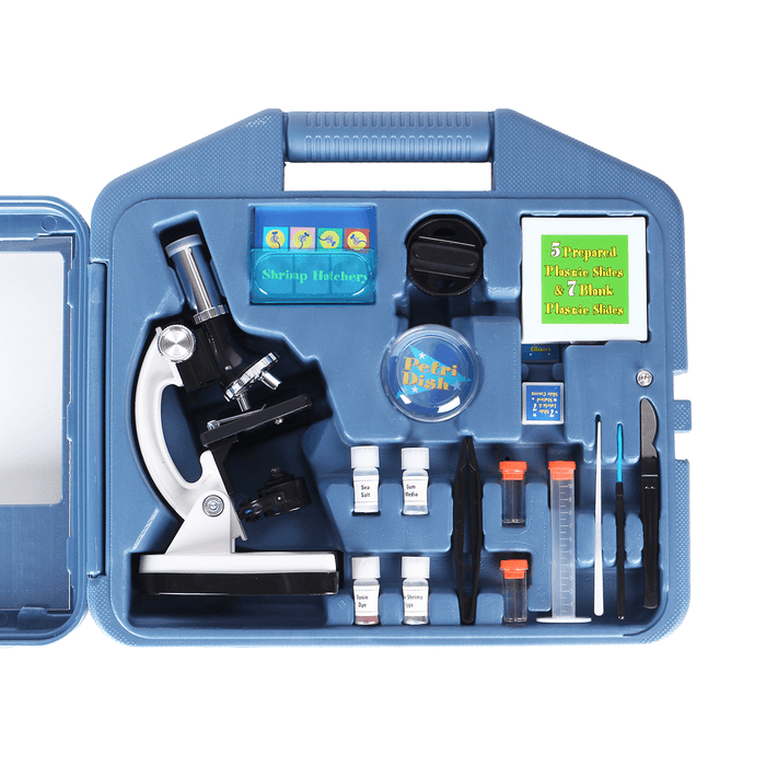 LED Science Microscope Kit for Children 1200X 1200 Scientific Instruments Toy Set for Early Education Accessory Kit