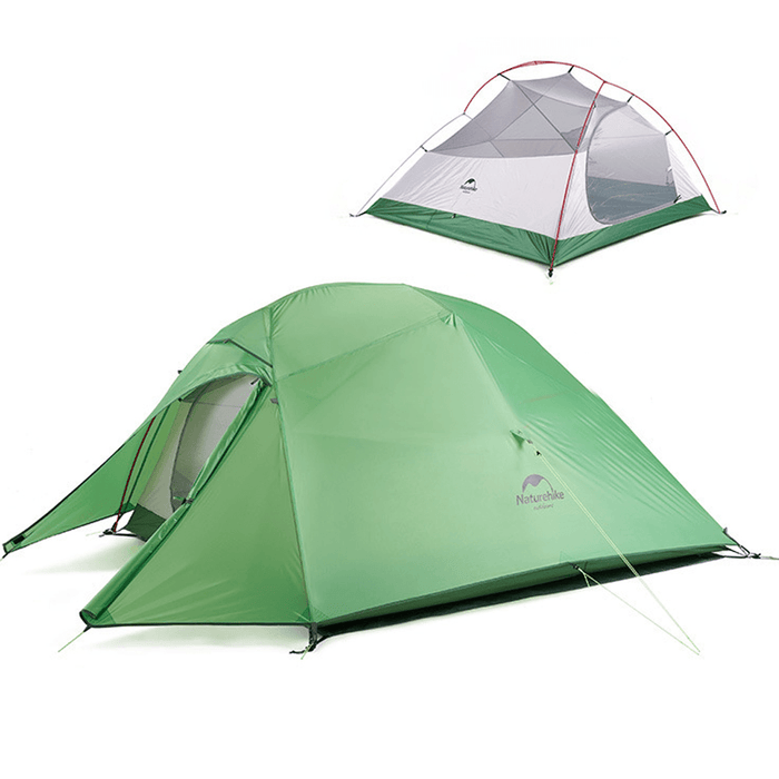 Naturehike Cloud-Up 2 People Lightweight Backpacking Tent 210T Ripstop 4 Season Dome Tent Double Layers PU 3000Mm Water Resistant with Footprint for Camping Hiking