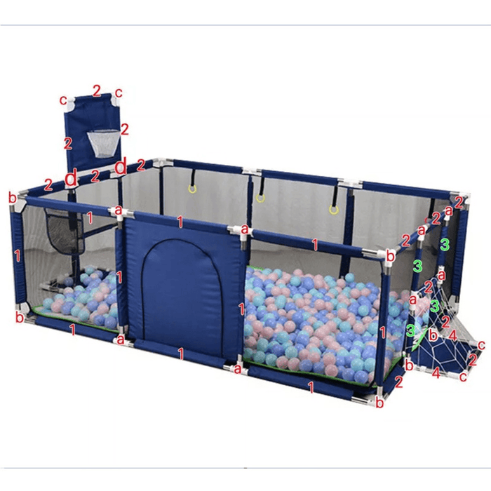 3 in 1 Baby Playpen Interactive Safety Gate Children Play Yards Tent Basketball Court