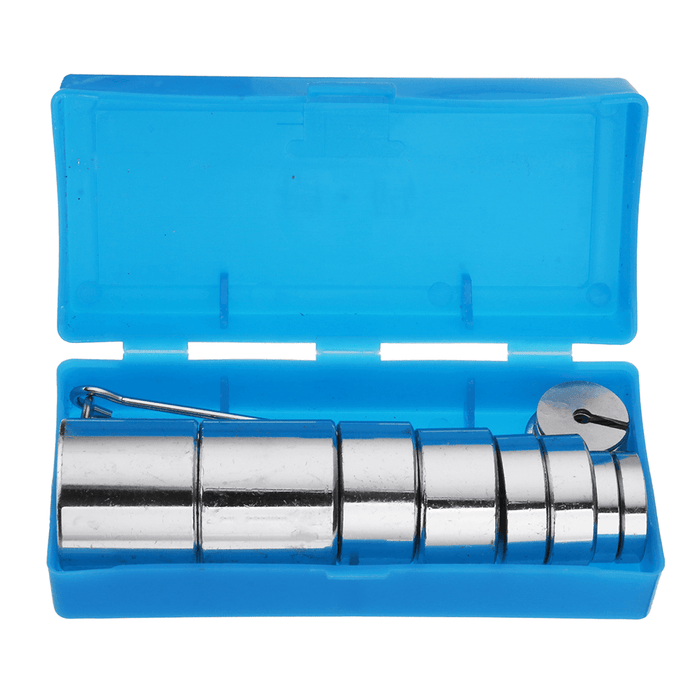 17Pcs/Set 2G-200G Metal Slotted Weight Set Scale Balance Calibration with Hanger Case Physics Experiment