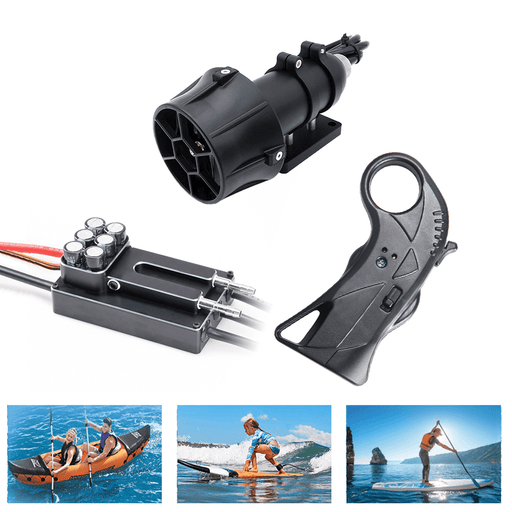 HGLTECH TH60/TH80 150KV 380W 200A ESC Underwater Thruster Brushless Motor Waterproof 4 Blade Electric Propeller Remote Control for SUP Kayak Surfboard Boating EU/US Plug