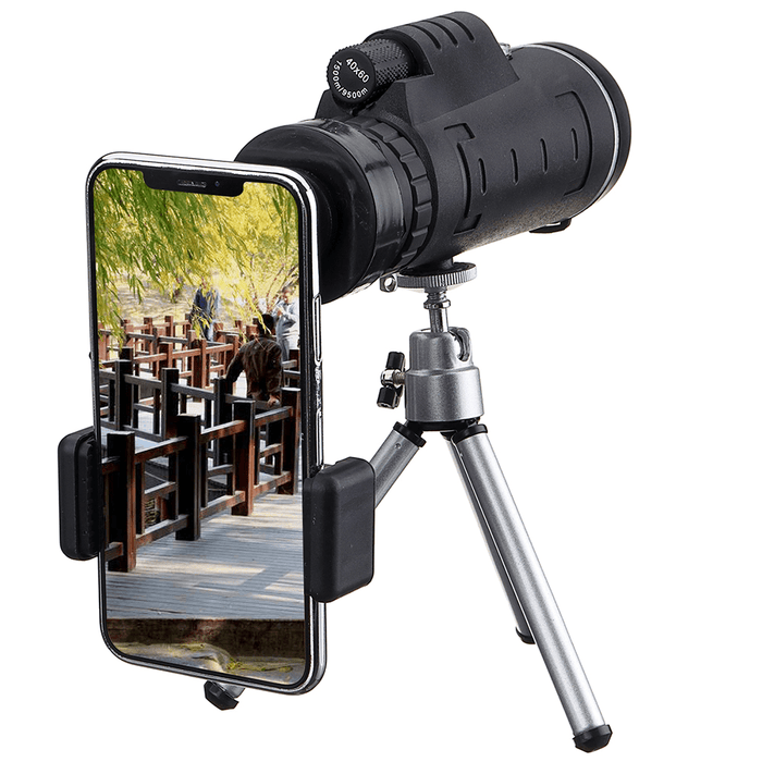 Ipree® 40X60 Monocular Optical HD Lens Telescope + Tripod + Mobile Phone Clip Handheld Night Vision Monocular for Hunting Camping