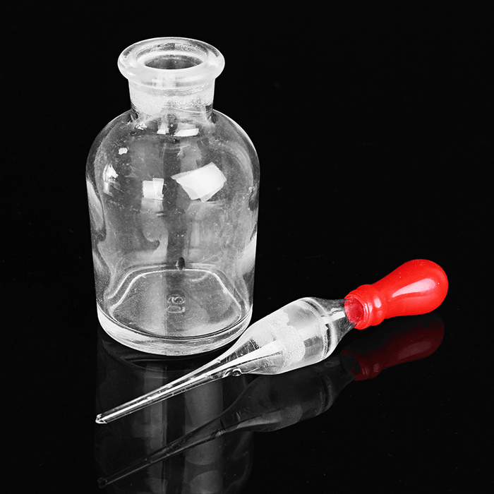 Clear Glass Dropper Dropping Reagent Storage Bottle Lab Glassware W/ Ground Glass Pipette 30-125Ml