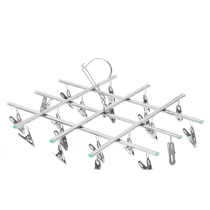Stainless Steel Folded Socks Drying Rack Hanging Pins Clip Laundry Clamp 20