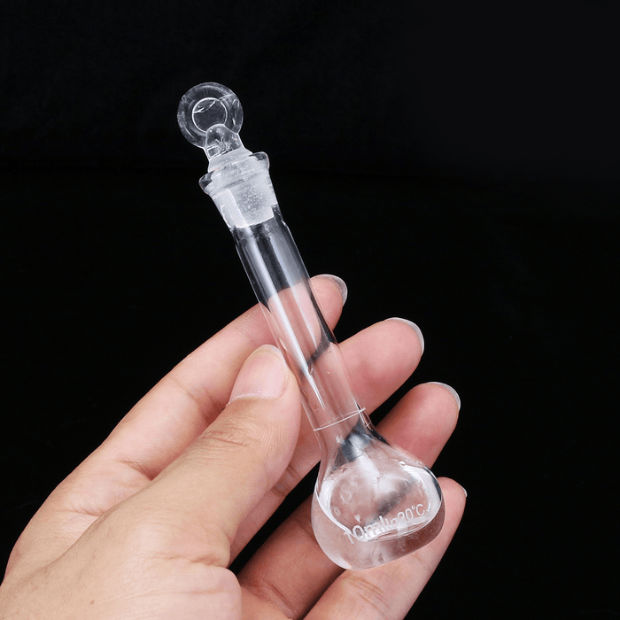 10Ml Clear Glass Volumetric Flask W/ Glass Stopper Lab Chemistry Glassware