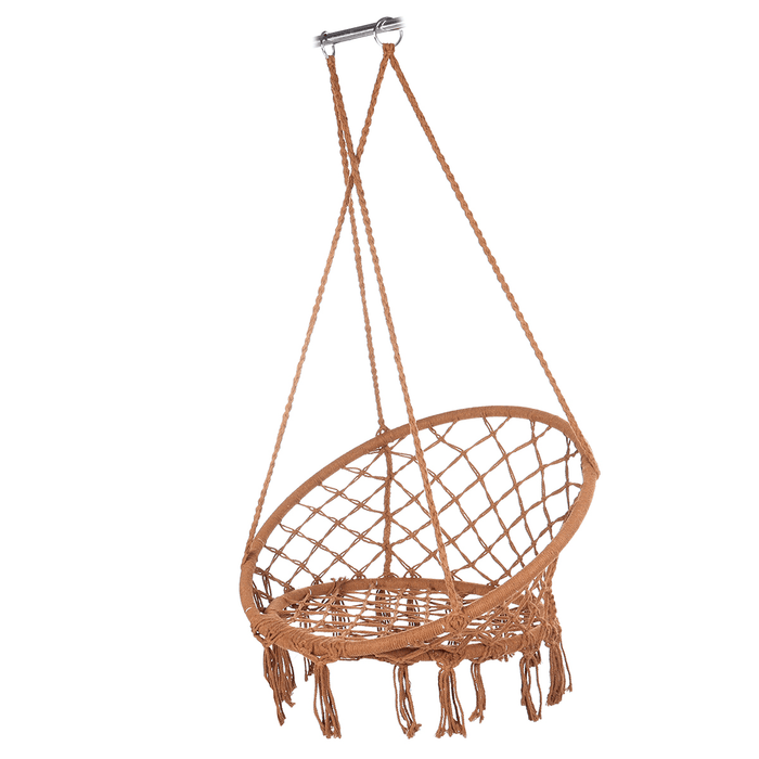 Cotton Metal Swing Seat Hanging Chair Hammock Max Load 240Kg for Outdoor Garden Camping