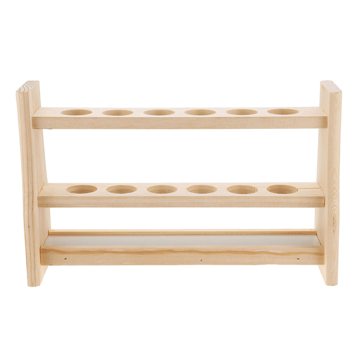 6 Holes Test Tube Rack Testing Tubes Clip Holder Stand Dropper Wood Lab Supplies 6 Hole Diameter 25Mm