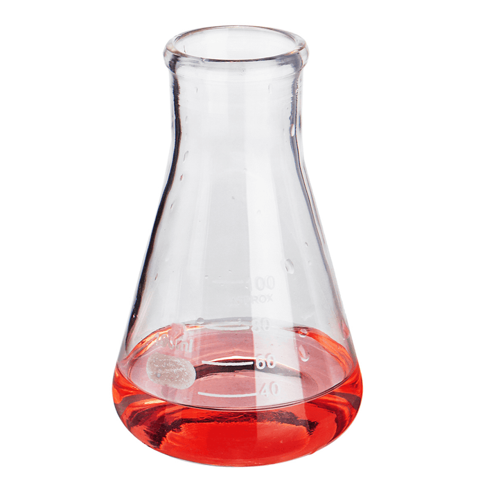 100Ml Lab Glass Erlenmeyer Conical Flask Bottle W/ Rim Borosilicate Laboratory Glassware