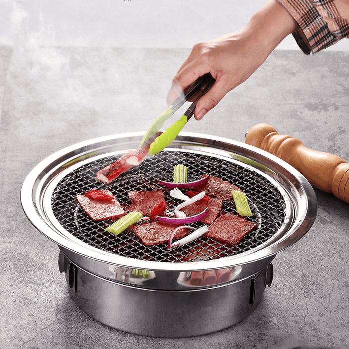 7Pcs/Set Stainless Steel Korean Charcoal Barbecue Grill Home/Outdoor Camping Portable Smokeless Barbecue Stove