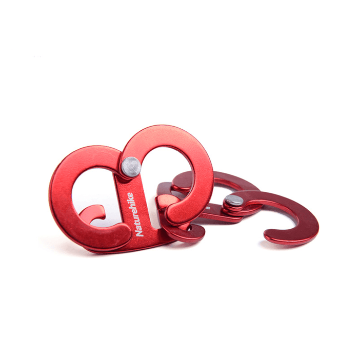 Naturehike NH15A006-K 4Pcs Aluminum Hanging Hook T Shape Folding Clasp Buckle Tent Rope Accessories