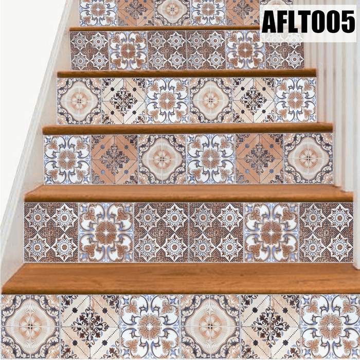 6PCS Stair Step Decals Stickers Stair Riser Decals Tile Backsplash Contact Paper