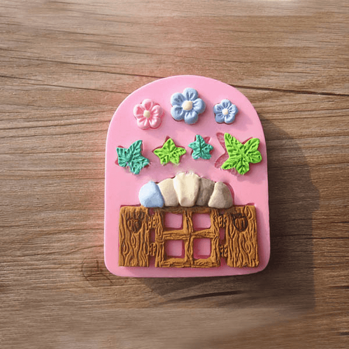 Plants Wooden Window Liquid Silicone Mold Fondant Cake Decorating Mould