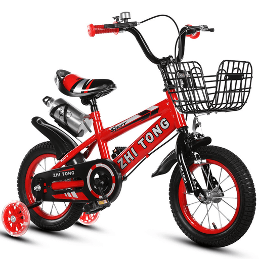 12 Inch 30CM 8KG Children'S Bicycle with Water Bottle Flashing Auxiliary Wheels Non-Slip Kid Banlane Bike
