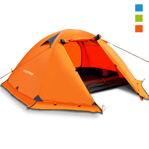 FLYTOP 3-4 Person Camping Tent Set All-Season Double Layers Aluminum Pole anti Snow Windproof Rainstorm Anti-Uv Canopy with Snow Skirt