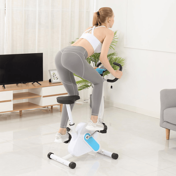 LED Display Fitness Upright Bicycle Folding Indoor Exercise Bike Cardio Trainer for Sport Workout Gym Fitness