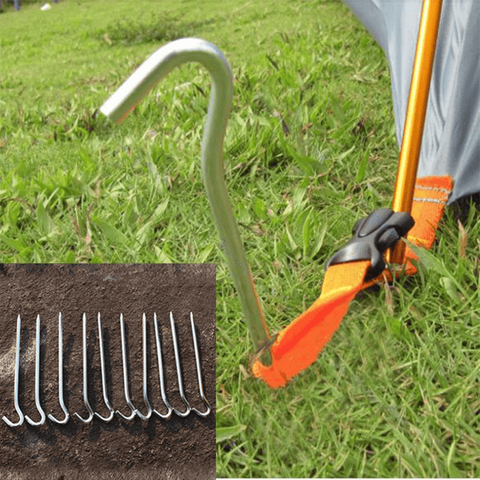 5Pcs/Set Camping Hiking Tent Peg Aluminum Canopy Stake Nail Ground Pin