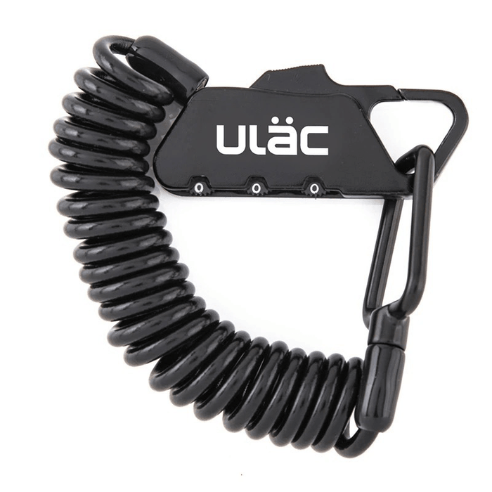 ULAC K2S Bicycle Combo Lock 1.2M Extended Spiral Cable 3 Digits Combination Resettable Light Weight Compact Portable Lock