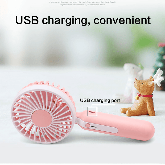 DC 5V Portable Rechargeable Fan Air Cooler Cooling Mini Handheld USB with Phone Base