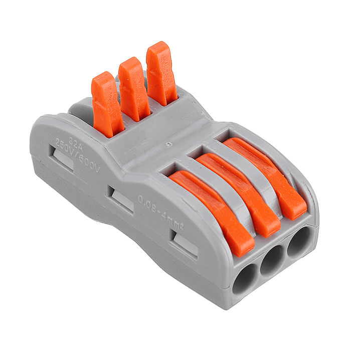 Excellway 3Pin Wire Docking Connector Termainal Block Universal Quick Terminal Block SPL-3 Electric Cable Wire Connector Terminal 0.08-4.0Mm²