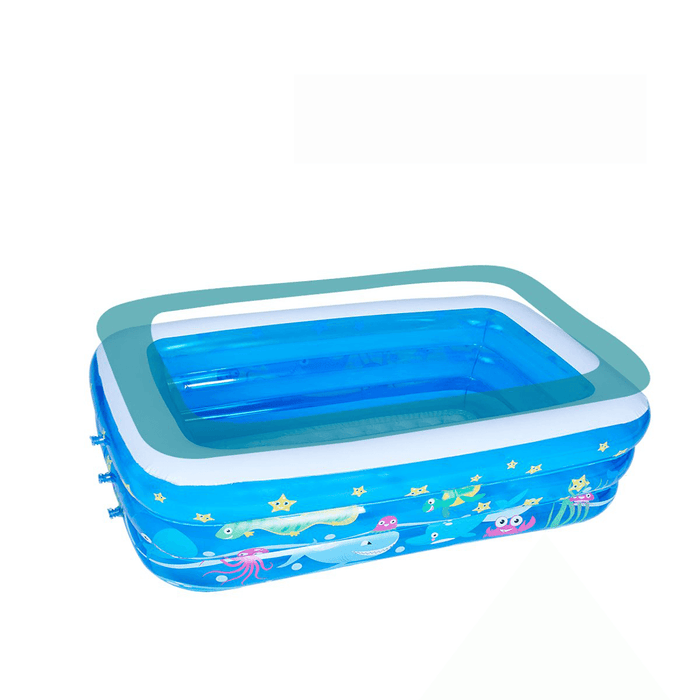 Inflatable Swimming Pool Family Childrens Kids Baby Large Water Rectangular Fun Swimming Pool-125/150/185Cm