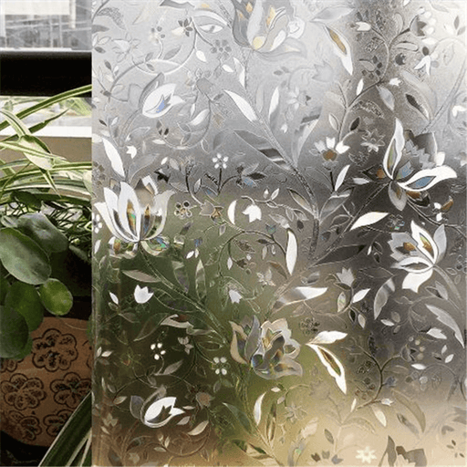 100Cm Anti-Uv Tulip Window Film Frosted Window Sticker Privacy Office Home Decoration