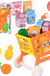 21Pcs/Set Toy Shopping Cart Pretend Supermarket Food Items Children Educational Play Toy for Ages 3 and Up