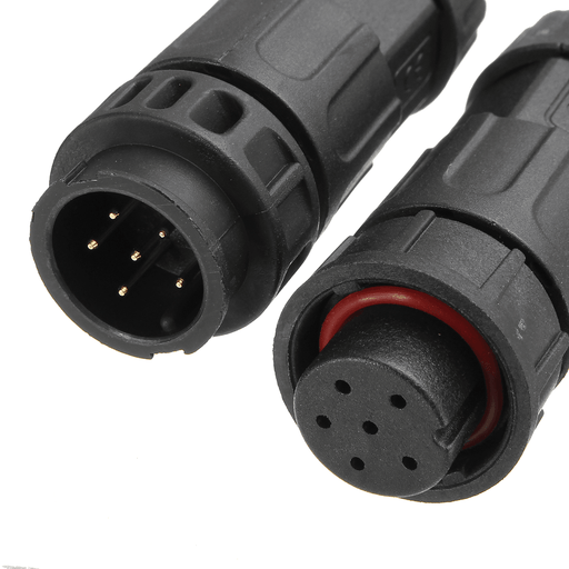 M19 6 Pins 5A Plug Socket Assembled IP68 Waterproof Electrical Wire Connector Screw