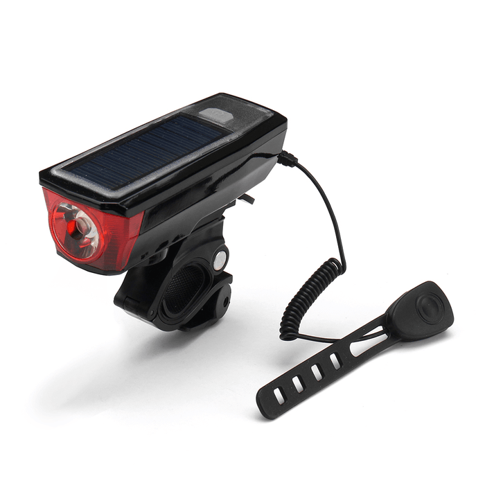 XANES BL03 750LM T6 LED 4 Modes 2000Mah Lithium Battery USB/ Solar Charging Power Bank Bike Front Light with 140Db Tweeter