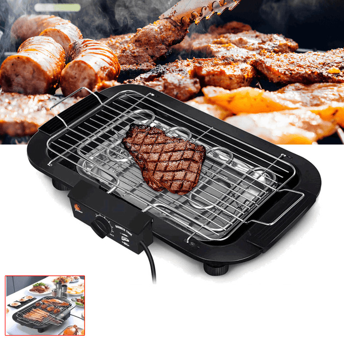 220V Portable Electric Grill Smokeless Electric Pan Grill BBQ Griddle Mini Non-Stick Plate Electric Home Barbecue Grill Machine