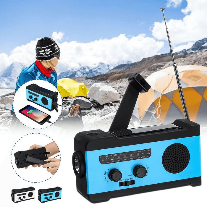 Portable Multifunctional AM/FM/WB Radio Pocket Speakers Solar Hand Crank Radio