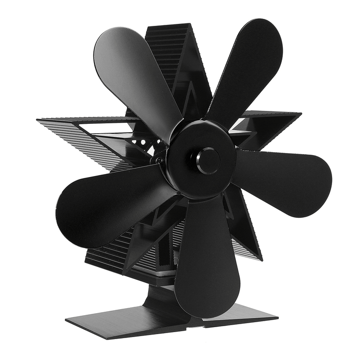 5 Blades 1350RPM Fireplace Fan Winter Warm Heat Powered Saving Stove Fan Christmas Home Thermal Fan