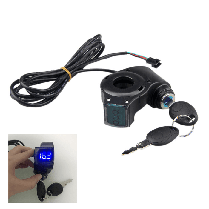 BOYUEDA Electric Bicycle Thumb Throttle Voltmeter Digital Battery Voltage Key Lock for Electric Bike/Scooter/Ebike