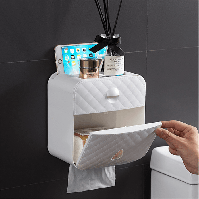 Bakeey Waterproof Toilet Tissue Box Hole Free Shelf Wall Hanging Creative Storage Baskets for Smart Home