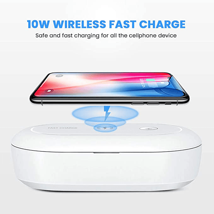 Portable UV Sanitizer Box UV Sanitizer Wireless Charger Phone Cleaner Disinfection Box for Phone Brush and Accessories