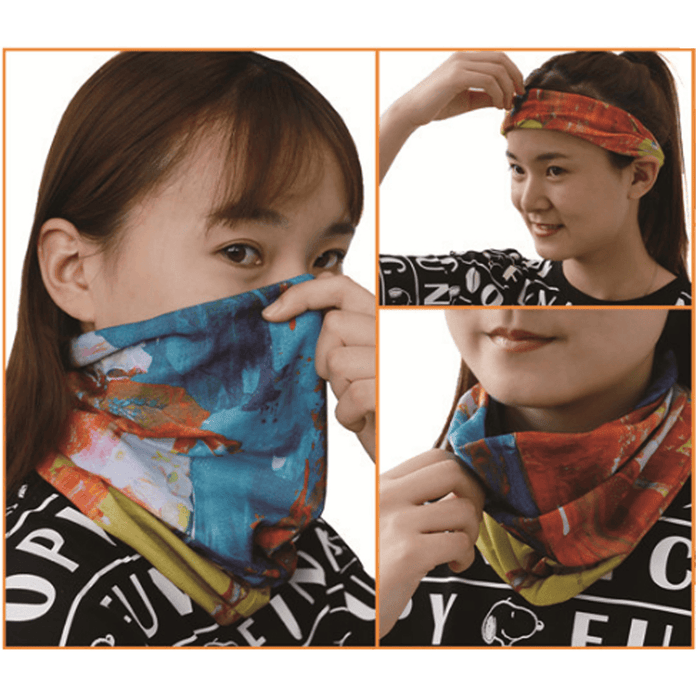 Outdoor Multifunctional Bandana Scarf Face Mask UV Protection Windproof An-Dust Neck Gaiter Headwear for Women Men Hair Accessories