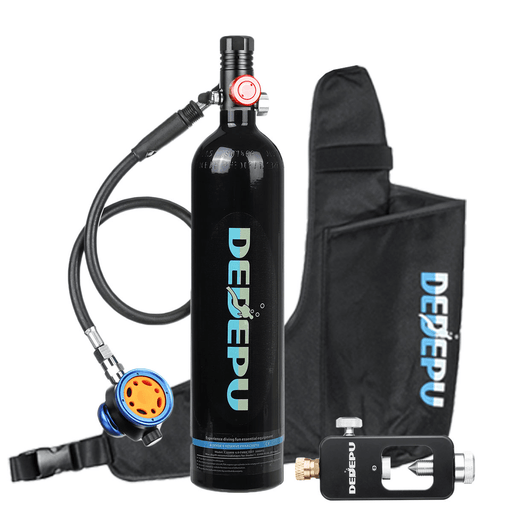 DEDEPU 3 Pcs 1L Mini Diving Scuba Cylinder Oxygen Tank Diving Respirator Breathing Adapter with Air Tank Bag Underwater Equipment