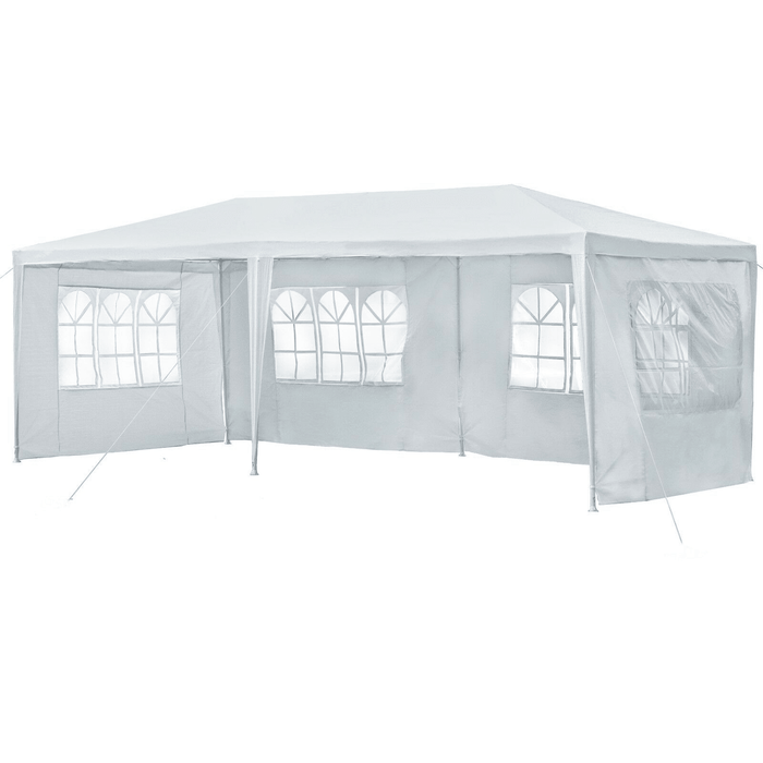 10X20Ft Canopy Side Wall 210D Waterproof Gazebo Shelter Shade with Windows Outdoor Easy Party Tent without Top