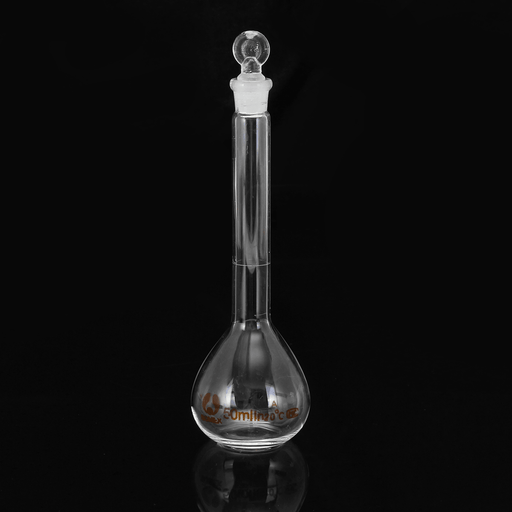 50Ml Clear Glass Volumetric Flask W/ Glass Stopper Lab Chemistry Glassware