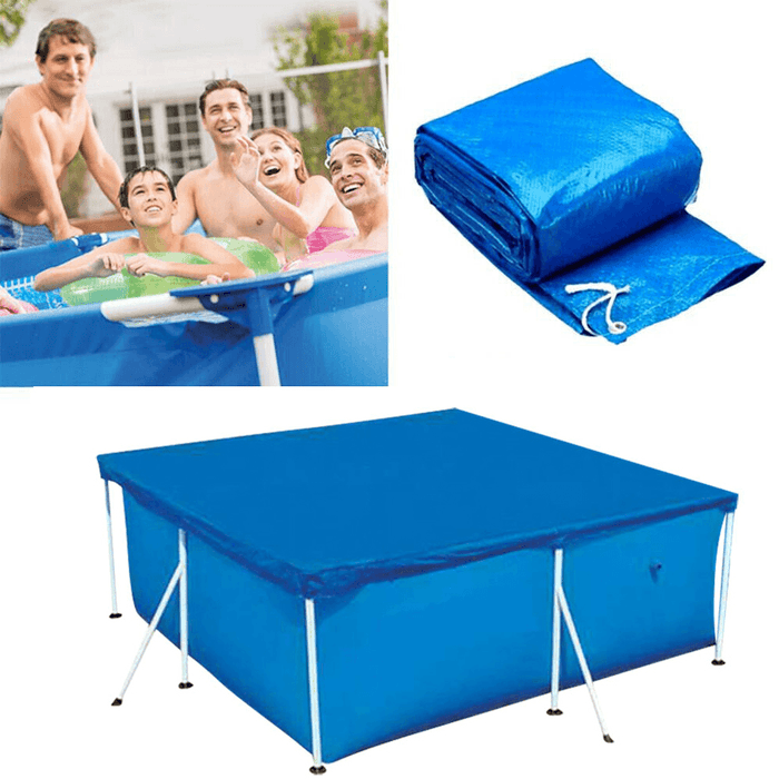 Square Swimming Pool Cover Ground Mat Uv-Resistant PE Rainproof Dust Cover Inflatable Pool Accessories for Outdoor Backyard Garden