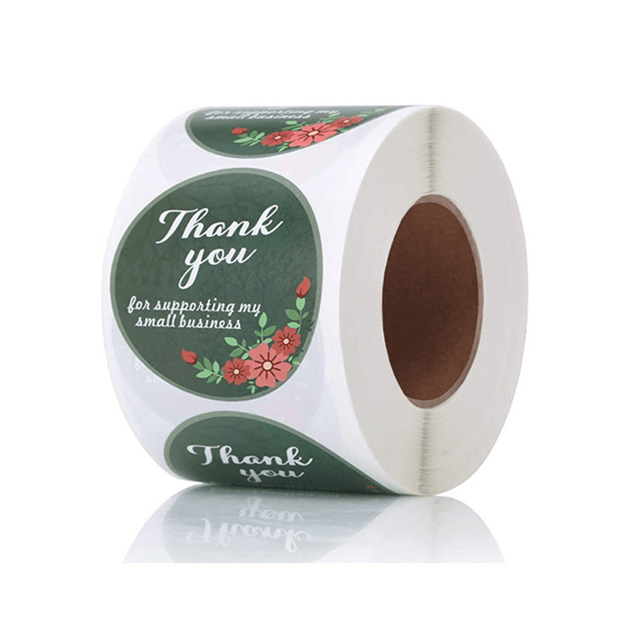 500Pcs/Roll 25Mm Thank You round Sticker Wedding Flower Gift Self-Adhesive Label