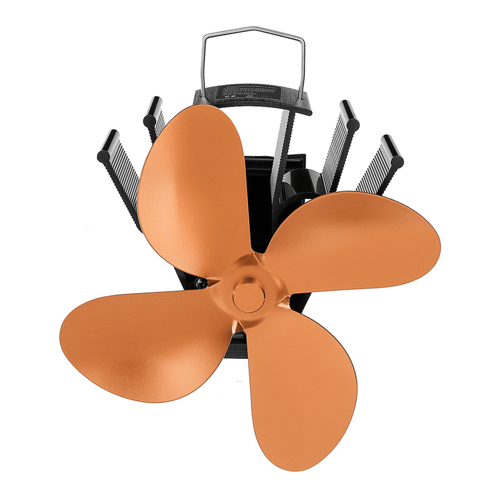 7 Inch 4 Blades Stove Fan Wall-Mounted Bundled Fireplace Fire Heat Powered Circulating Ecofan