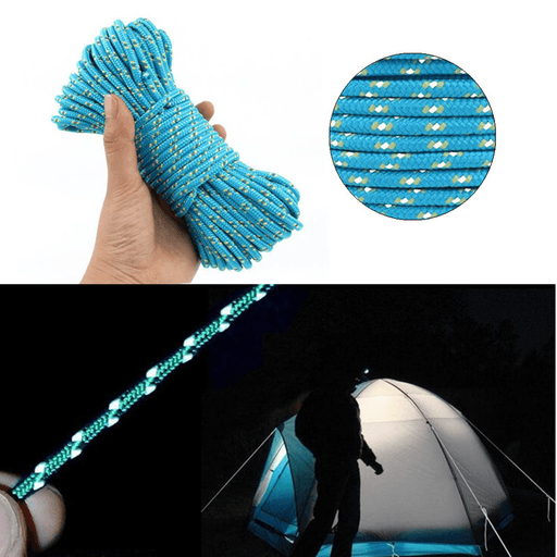 Dacron 20M Camping Tent Rope Light-Reflective High-Strength Outdoor 16 Strands Paracord