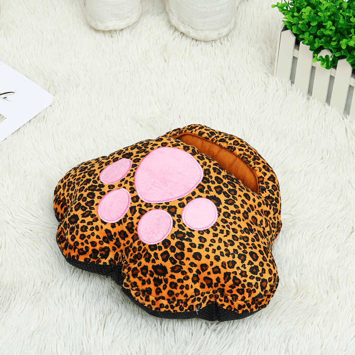 Cartoon Plush Cat Claw Warm Foot Super Soft Hand Warmers Removable Washable USB Electric Heating Home Soft Cute Shoes